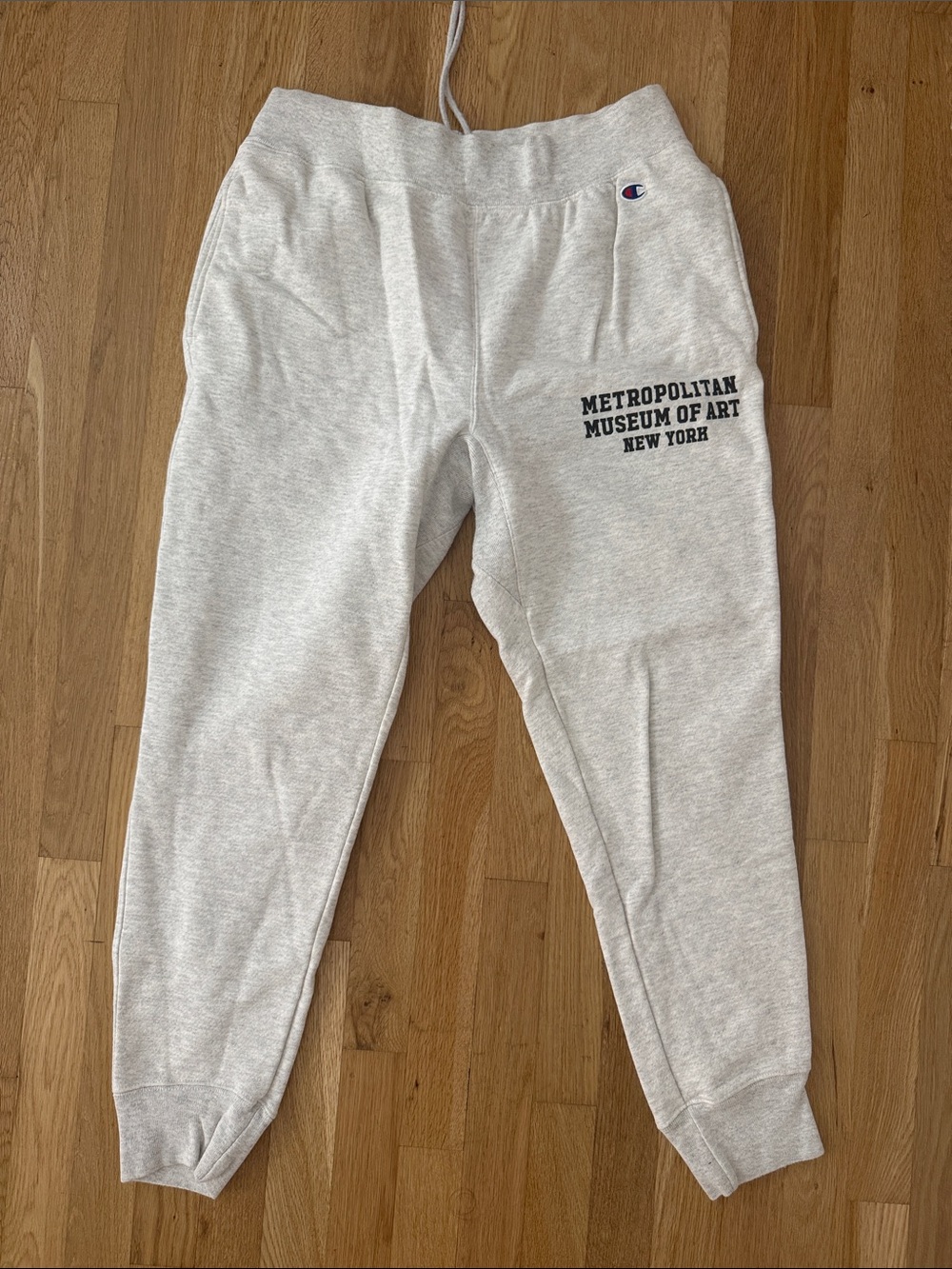 Champion Light Gray Sweatpants with Metropolitan Museum of Art Print